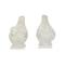 Set of 2 White Ceramic Coastal Bird Sculpture, 16.75", 18.25"